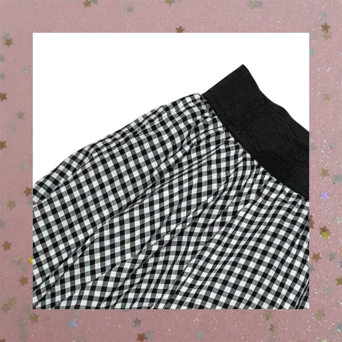 밴딩 체크 미디스커트 상품이미지2