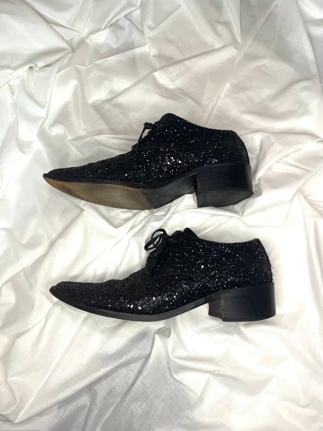 꼼데가르송 트리콧 블랙 글리터 더비 슈즈 상품이미지2