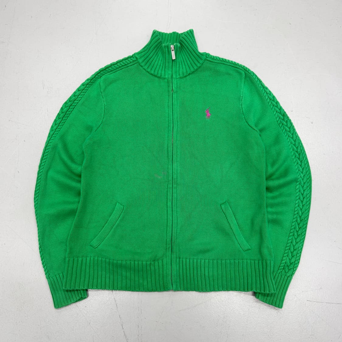 폴로 포니 니트집업 그린 상품이미지2