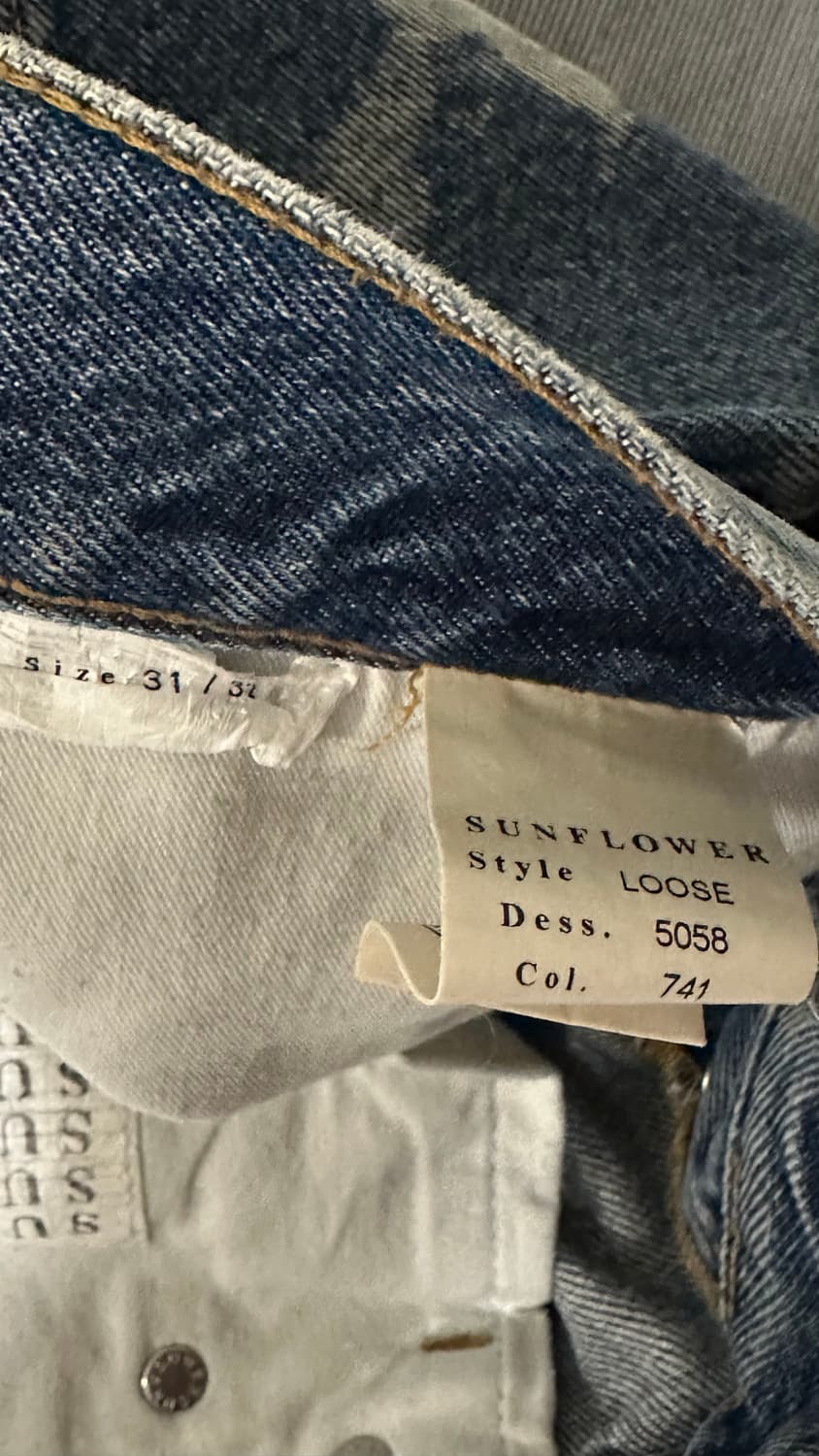 선플라워 루즈핏 데님 31/32 판매 상품이미지5