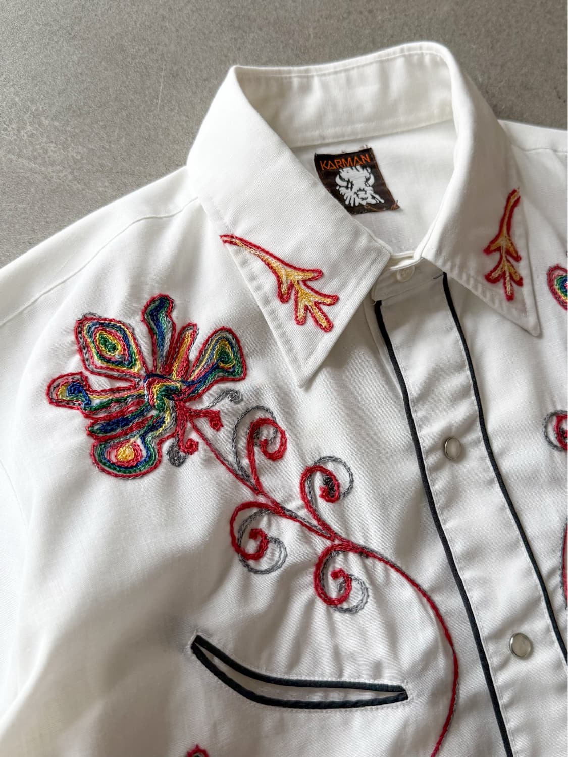80s Karman Embroidered Western Shirt 상품이미지8