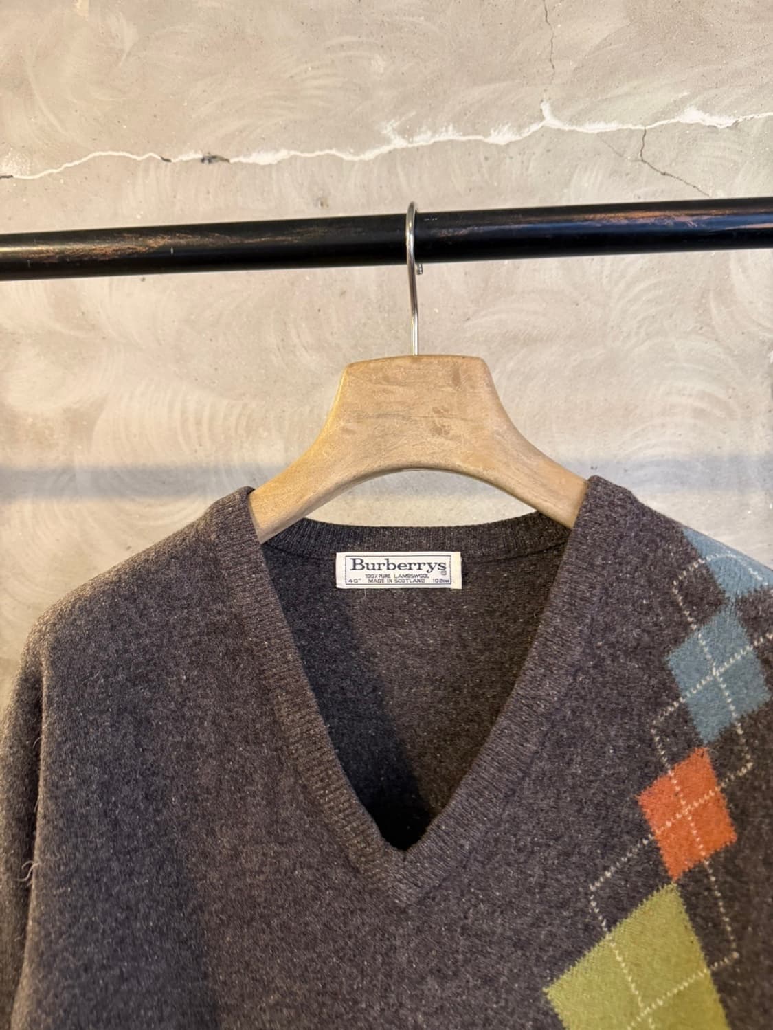 버버리 아가일 니트 55~66 상품이미지3