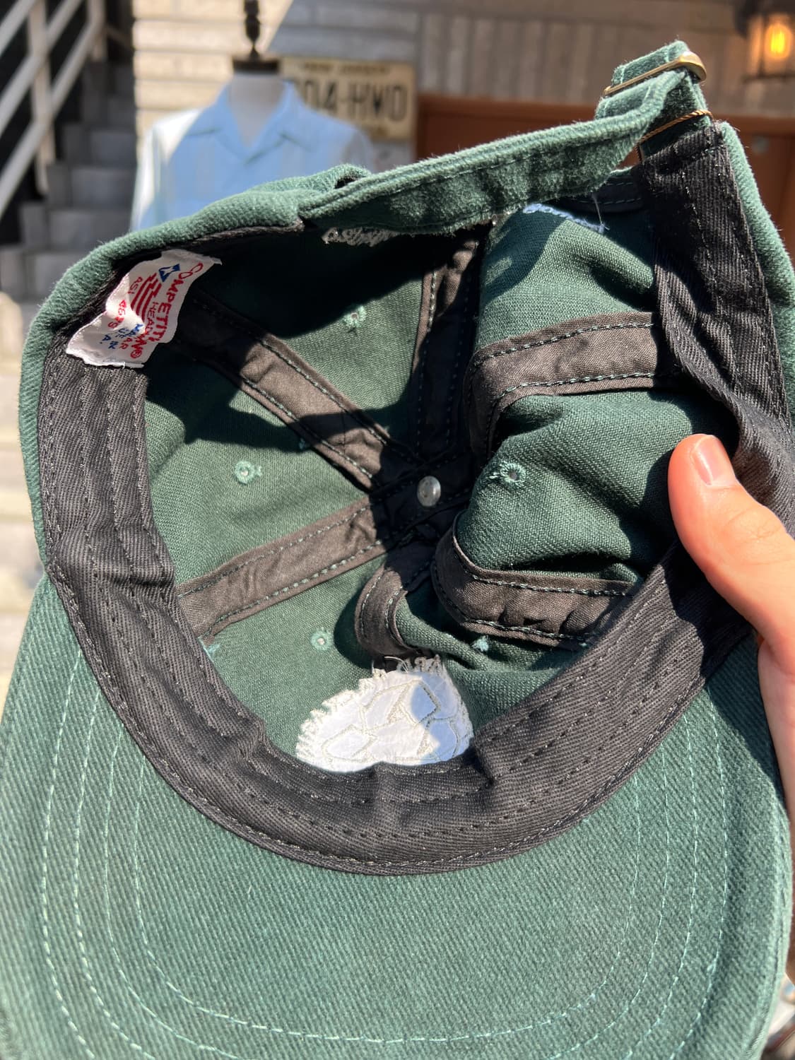 90's Made in USA RECYCLABLE 로고 그린 볼캡 상품이미지5