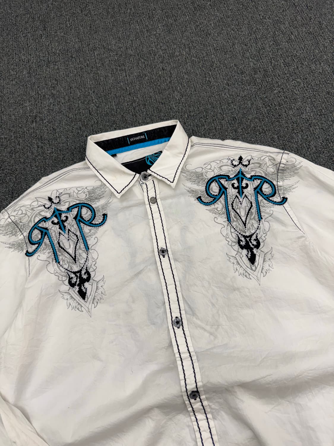 2XL)Roar 빈티지 자수 프리팅 긴팔셔츠 상품이미지3