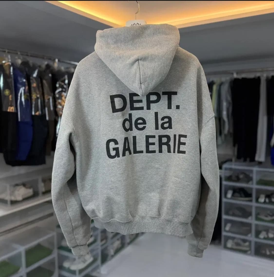 [정품] Dept 드 라 갤러리 그레이 오버 프린팅 후드티 L 상품이미지3