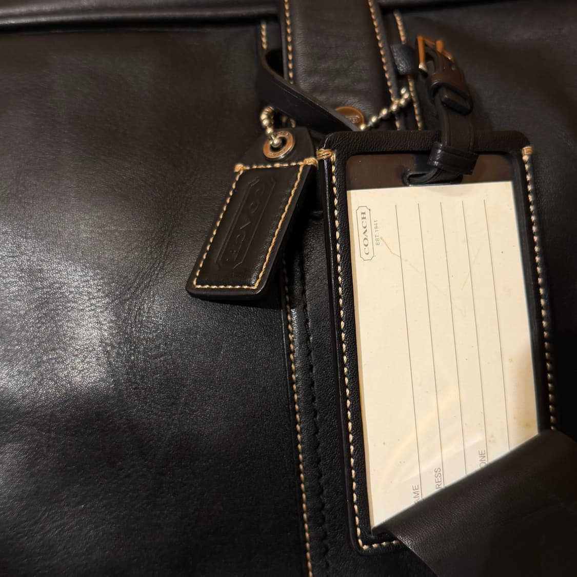 Coach 코치 카우레더 라지 트래블백 보스턴백 수트케이스 상품이미지10