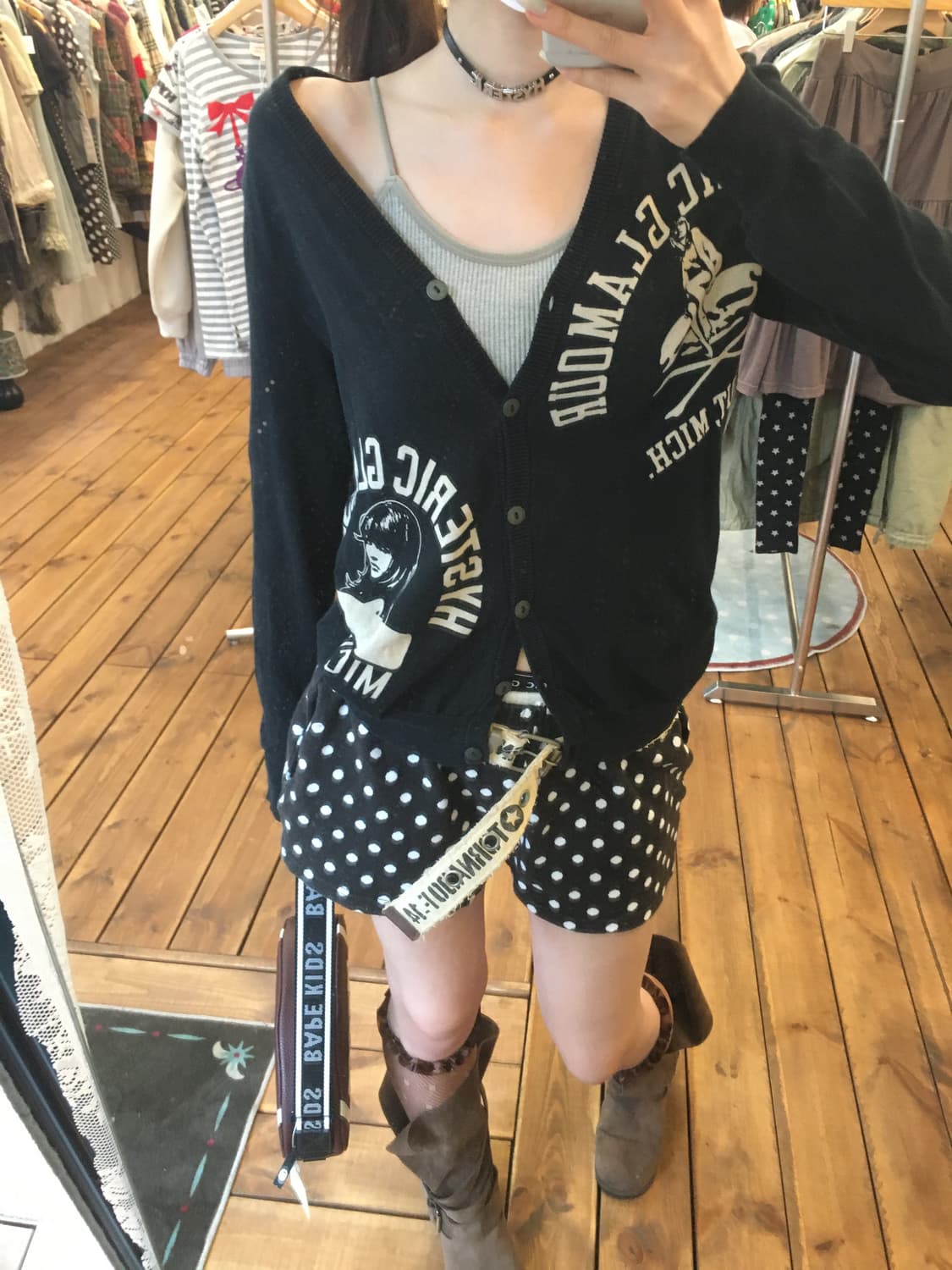 히스테릭글래머 히스걸 블랙 가디건 상품이미지3