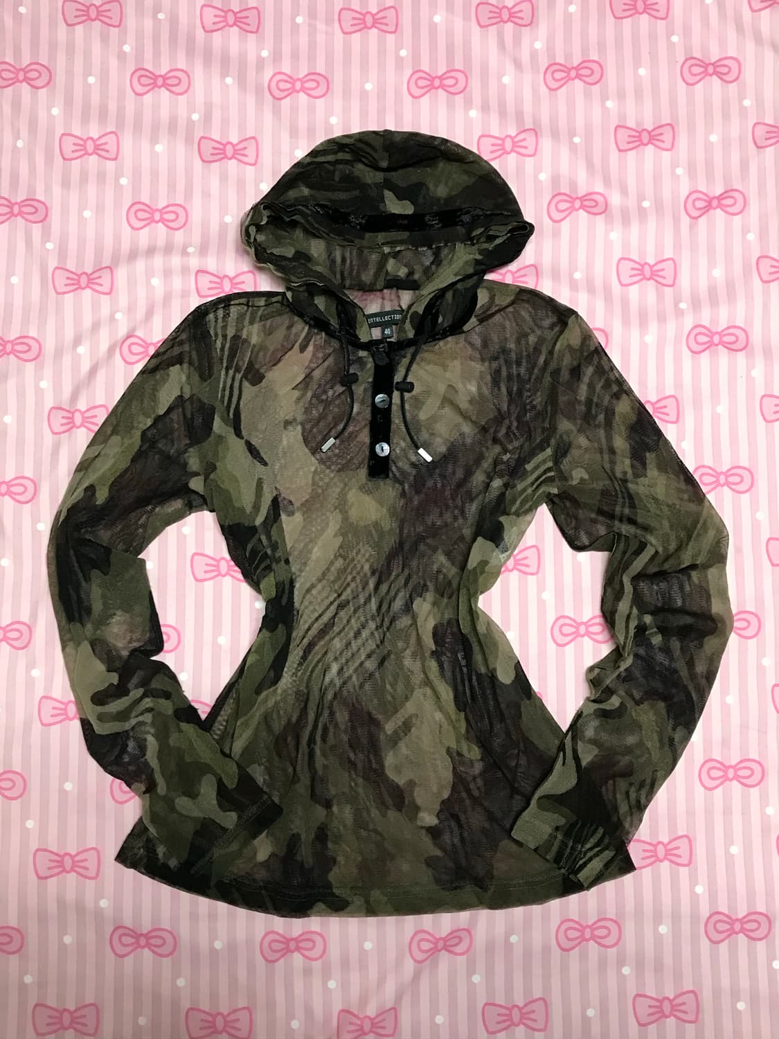 카모 시스루 후드 상품이미지1