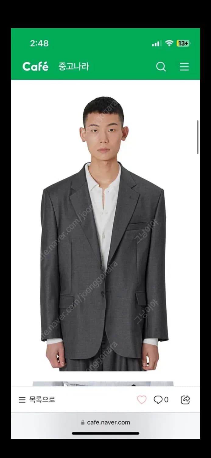 (3)브라운야드 22ss 테일러드 자켓 차콜 상품이미지1