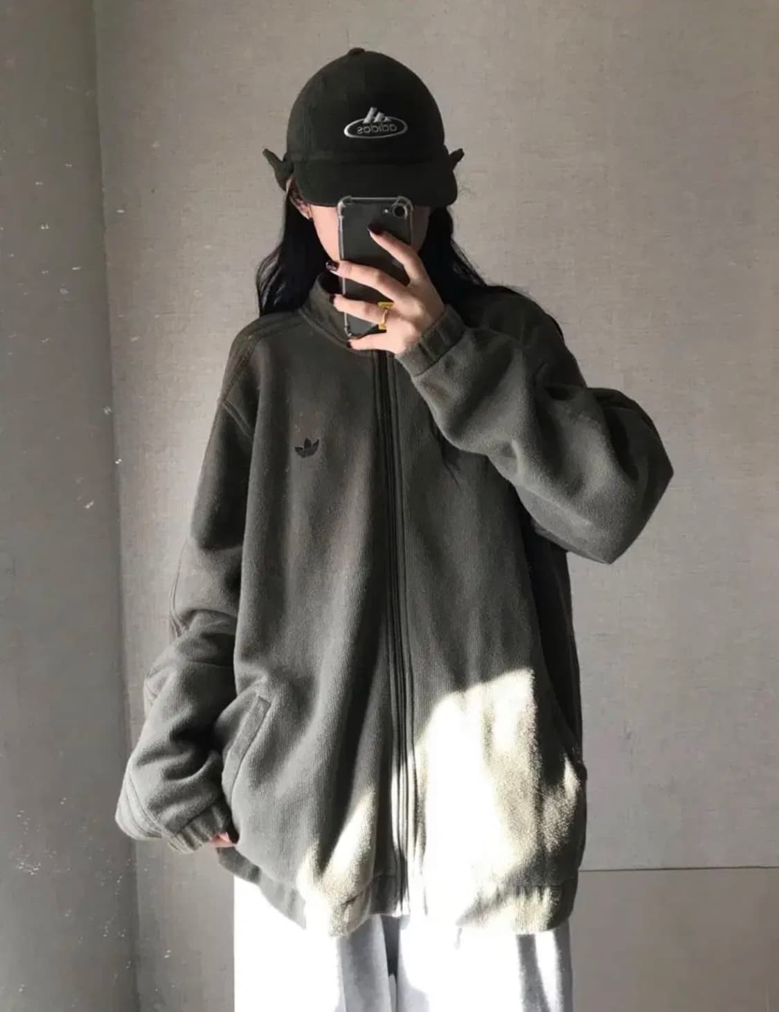 아디다스 카키 부클 져지 빈티지 아우터 자켓 상품이미지3