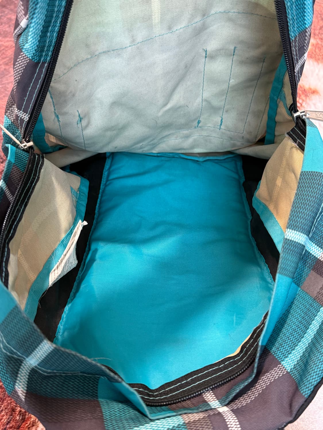 잔스포츠 Jansport T501 슈퍼브레이크 블루 체크 백팩 OS 상품이미지3
