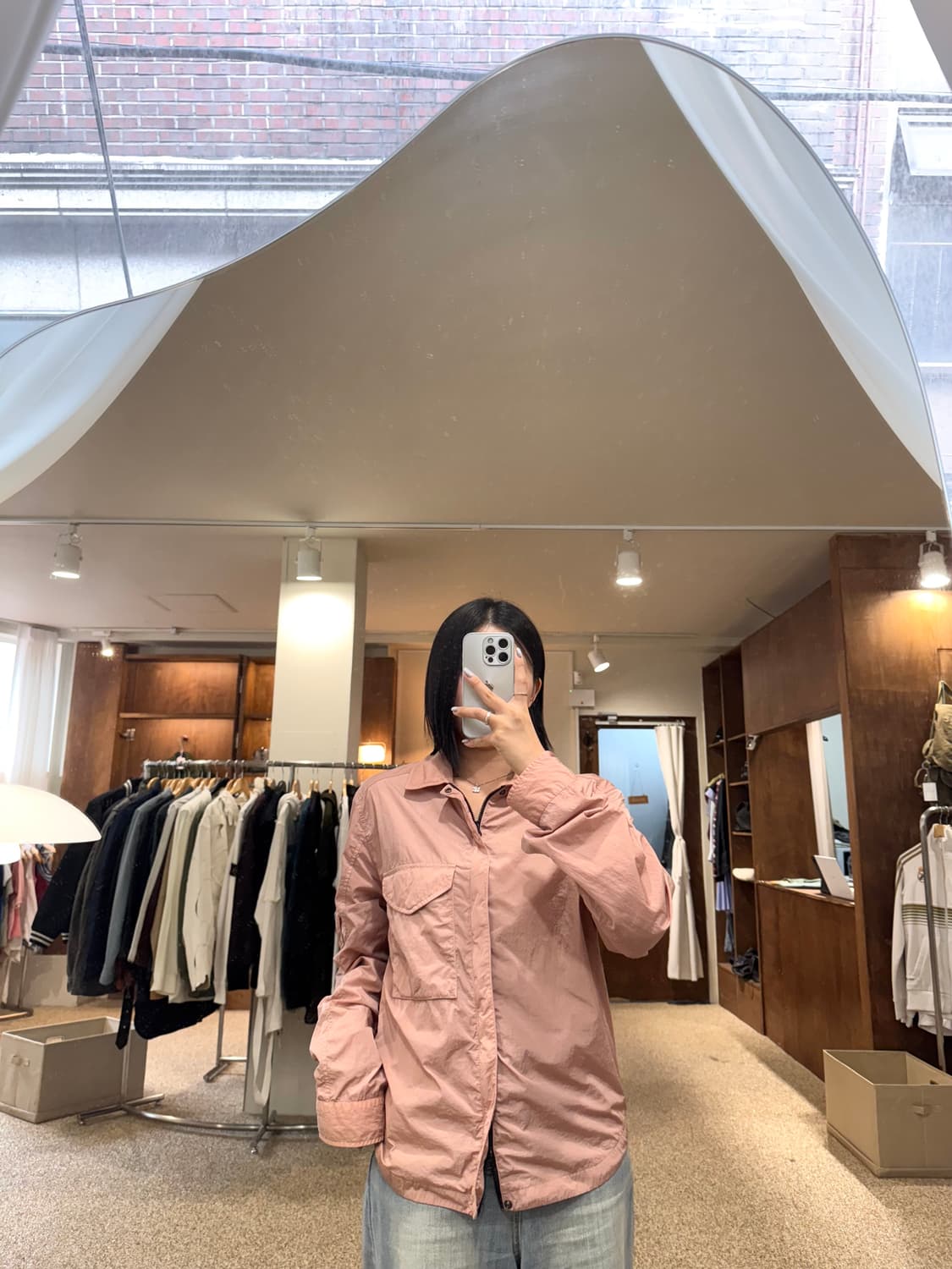 23FW C.P. 컴퍼니 지퍼 오버셔츠 시더 우드 핑크 상품이미지2