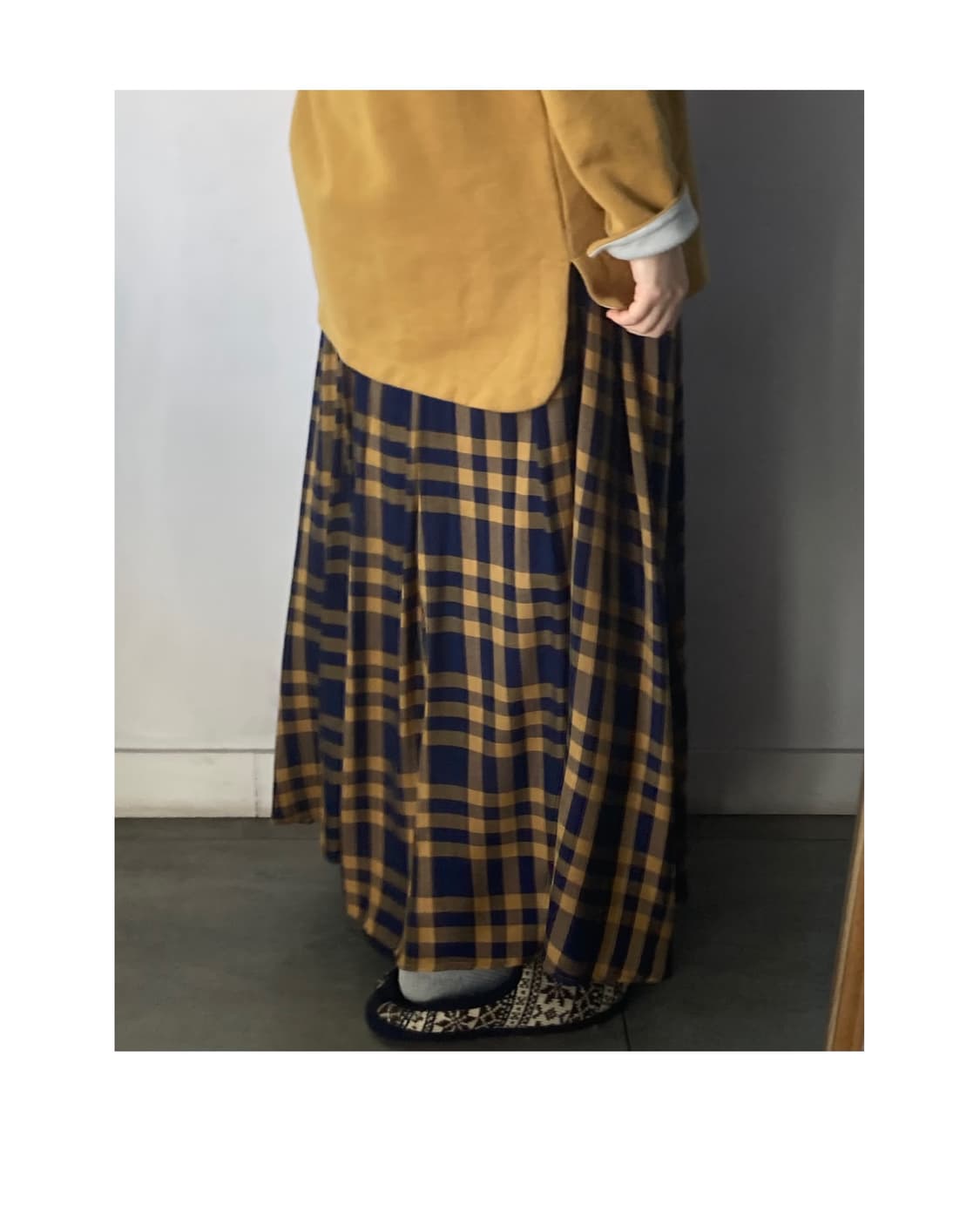 일본빈티지) 머스터드 체크 스커트 상품이미지3