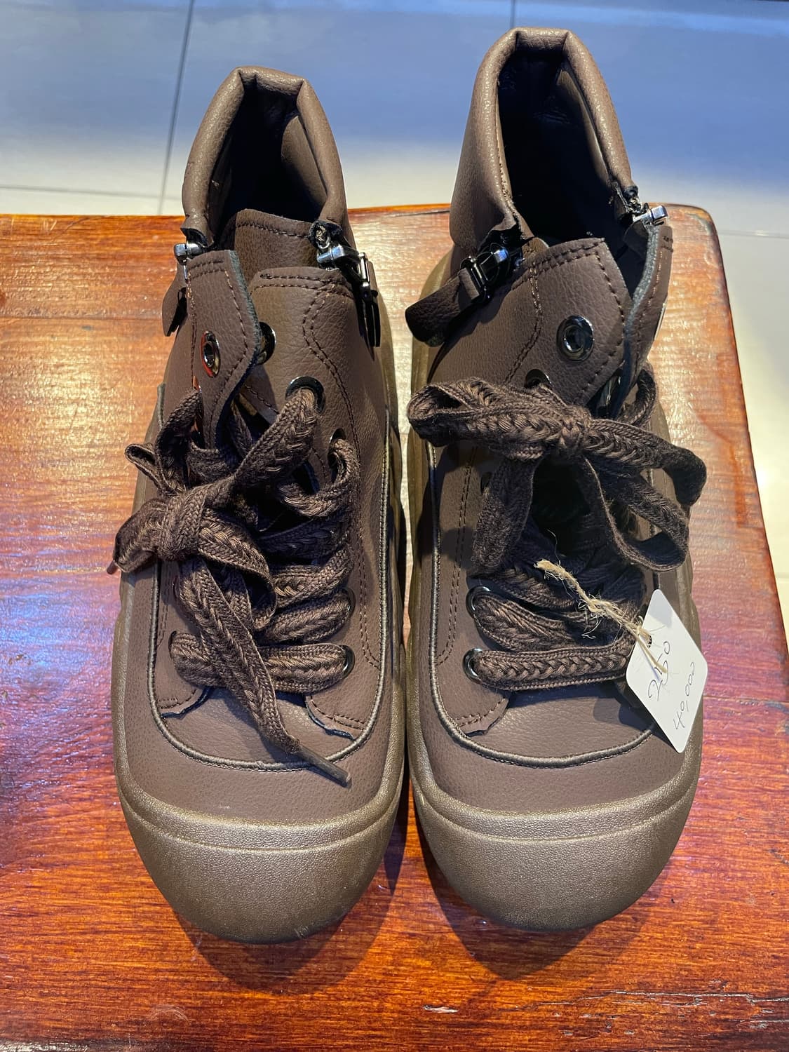 통굽 가죽 부츠/워커 상품이미지1