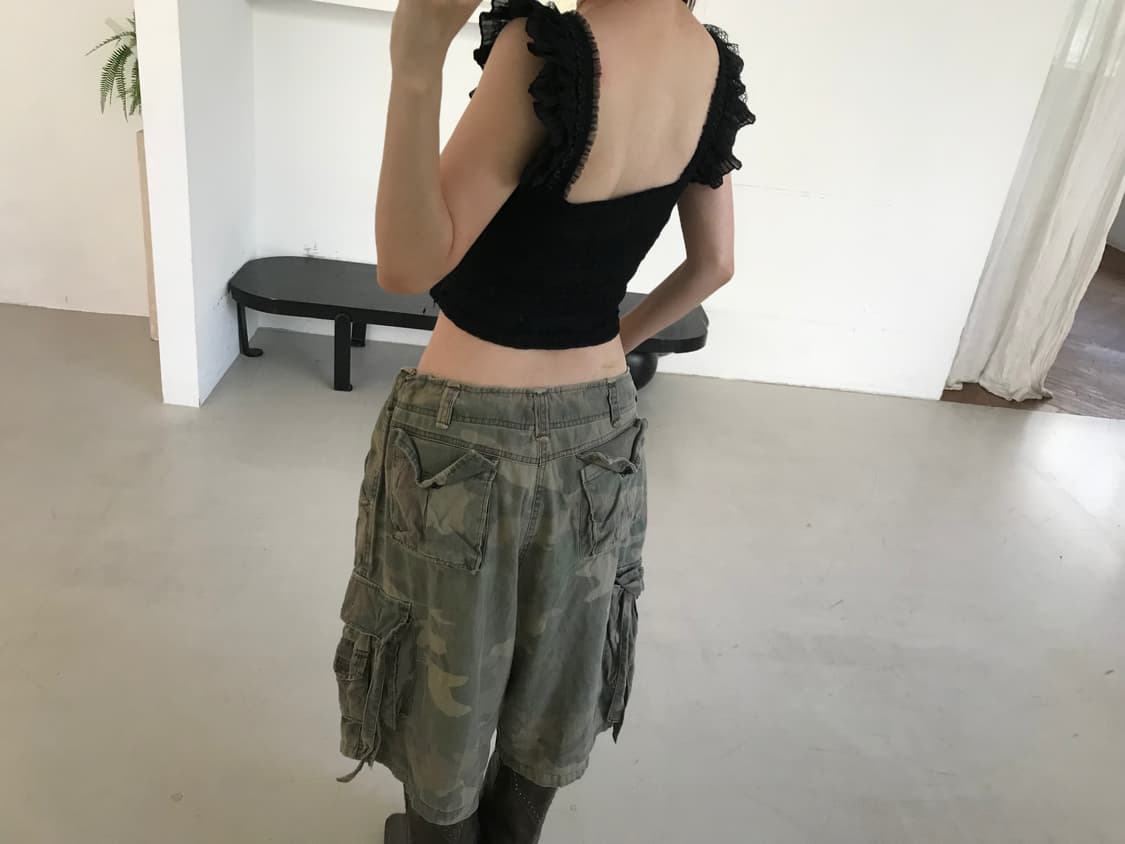 vintage black frill sleeveless 상품이미지2