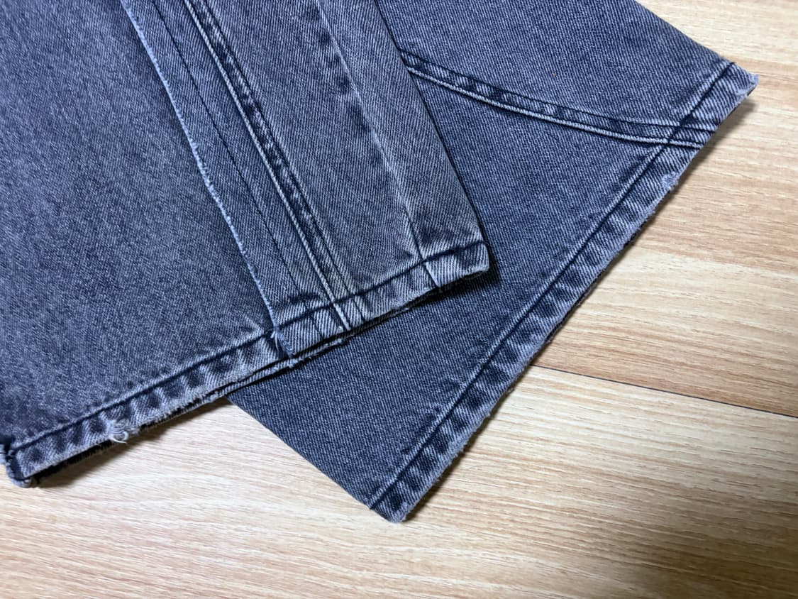 앤더슨벨 패널 카펜터 와이드 레그 진 워시드 블랙 팬츠 팝니다 상품이미지5