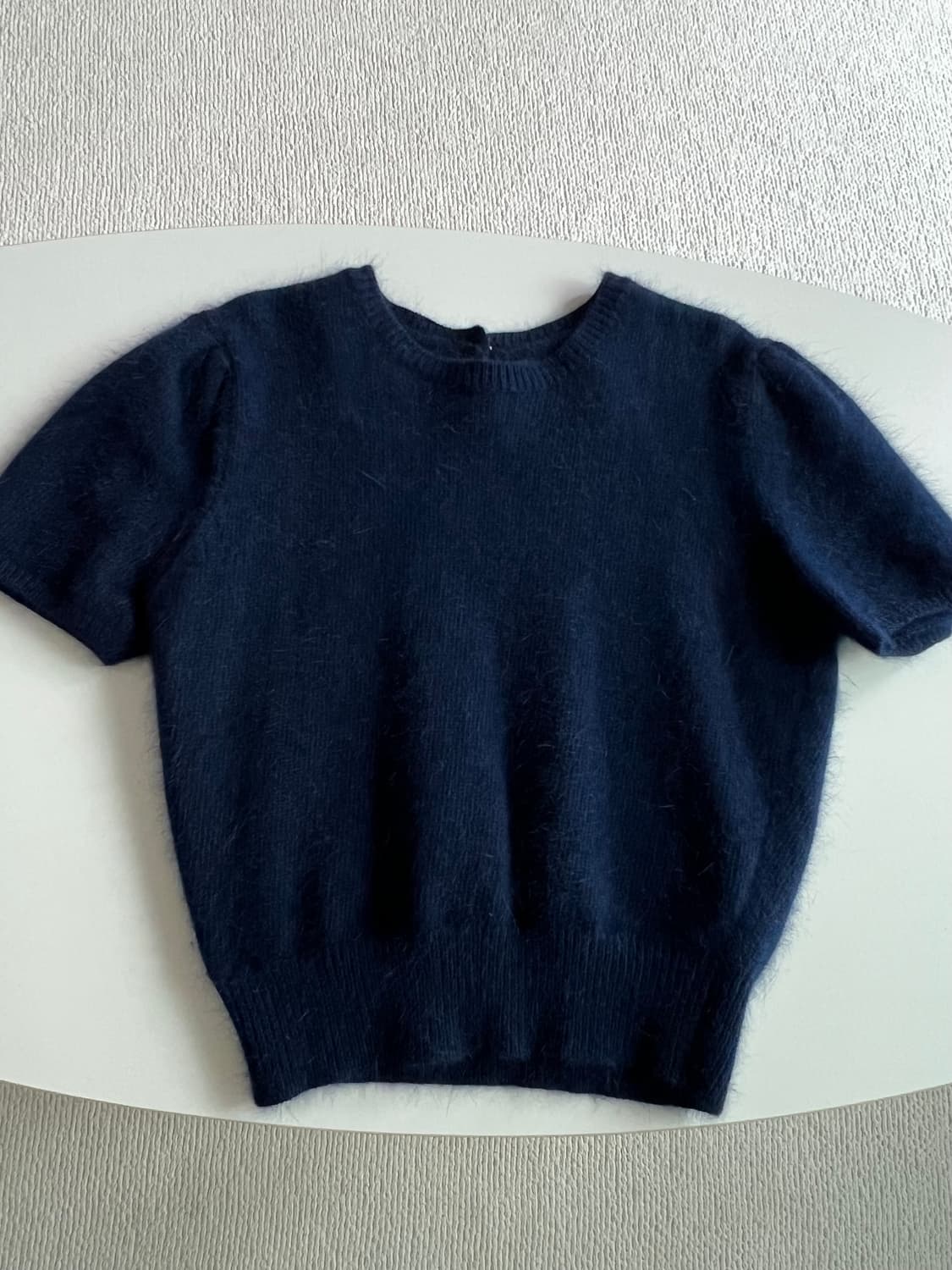 네이비 앙고라 반팔 니트 상품이미지1