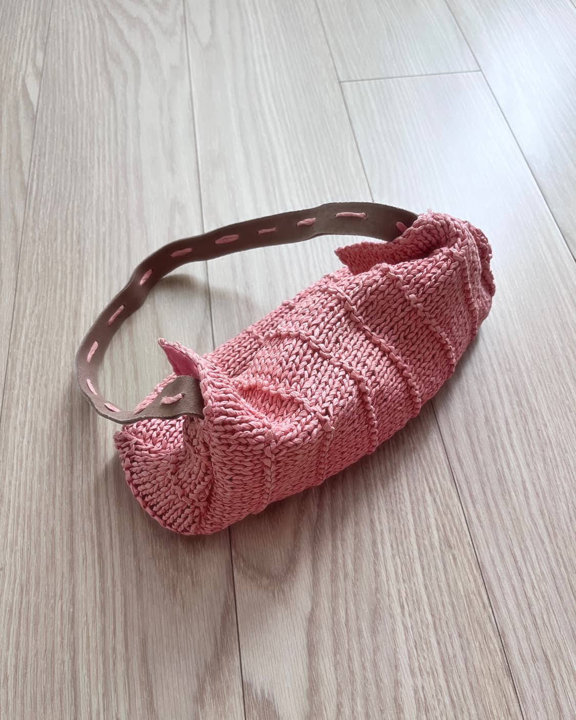 핑크 뜨개 스티치 가방  상품이미지5