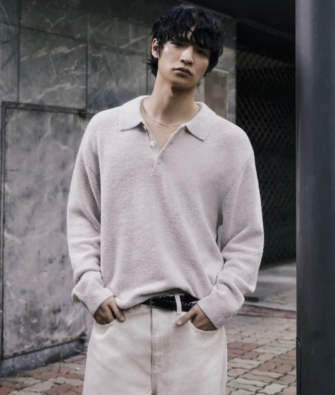 무신사스탠다드 부클 칼라드 니트 [오트밀] 상품이미지1