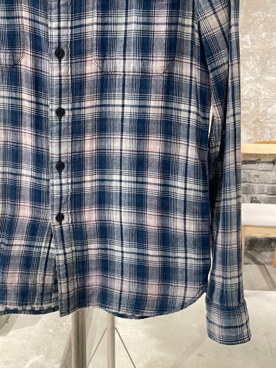 리바이스 레드탭 블루 트윈포켓 타탄체크 코튼 셔츠 상품이미지5