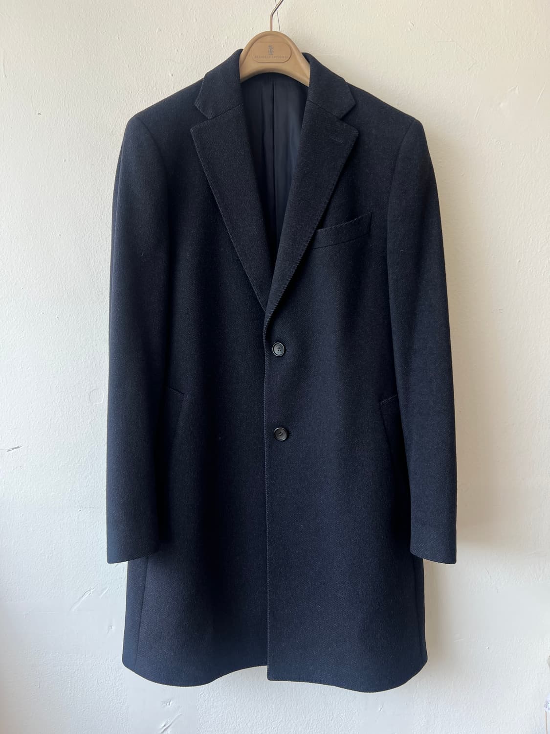 닥스 남성 다크네이비 울캐시미어코트 싱글하프코트 상품이미지1