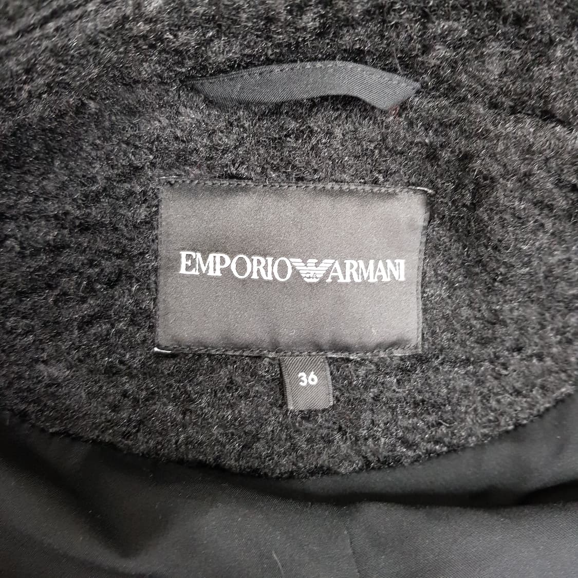 엠포리오 아르마니  블랙 부클 롱코트 36사이즈 상품이미지7