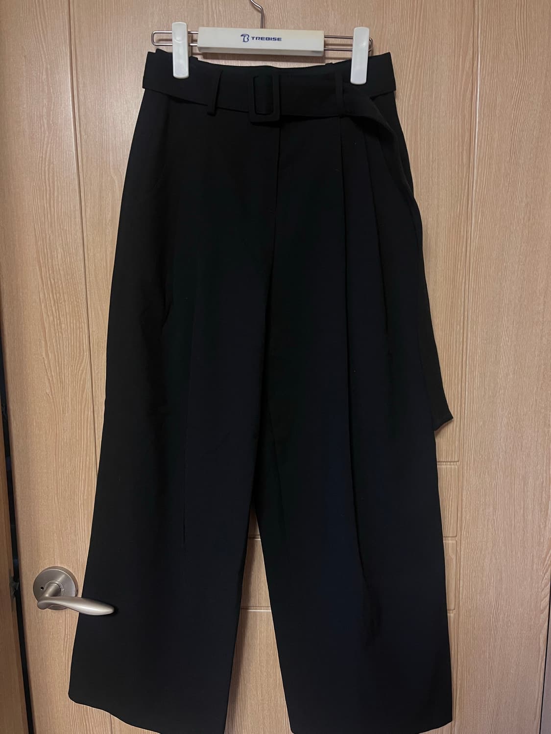 GED 게드 벨티드 핀턱 팬츠 블랙 s 상품이미지4