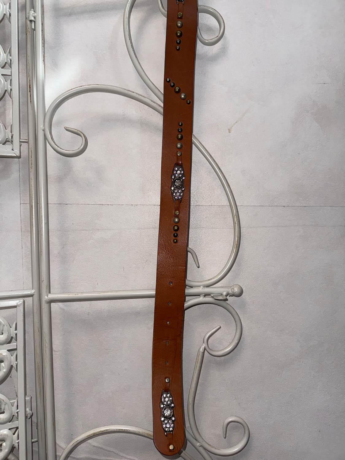 Brown cubic stud buckle belt 상품이미지6