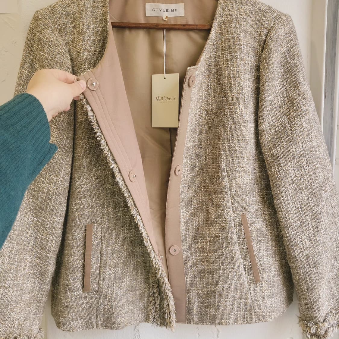 골드베이지 트위드 재킷(Japan made) 상품이미지5
