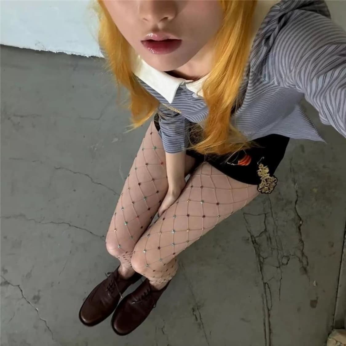 컬러 별 큐빅 망사 스타킹 상품이미지3