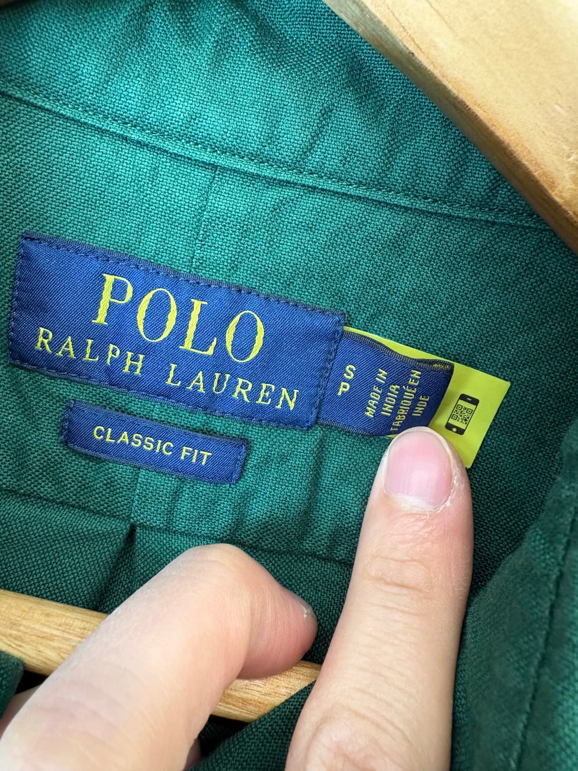 폴로랄프로렌 큐알라벨 클래식핏 그린 셔츠 상품이미지6