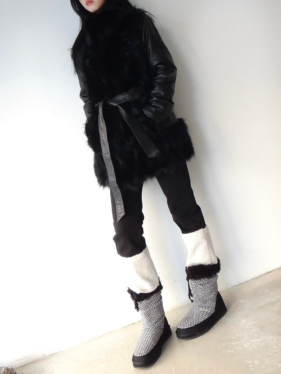 Fur lion leather jacket / black 상품이미지9