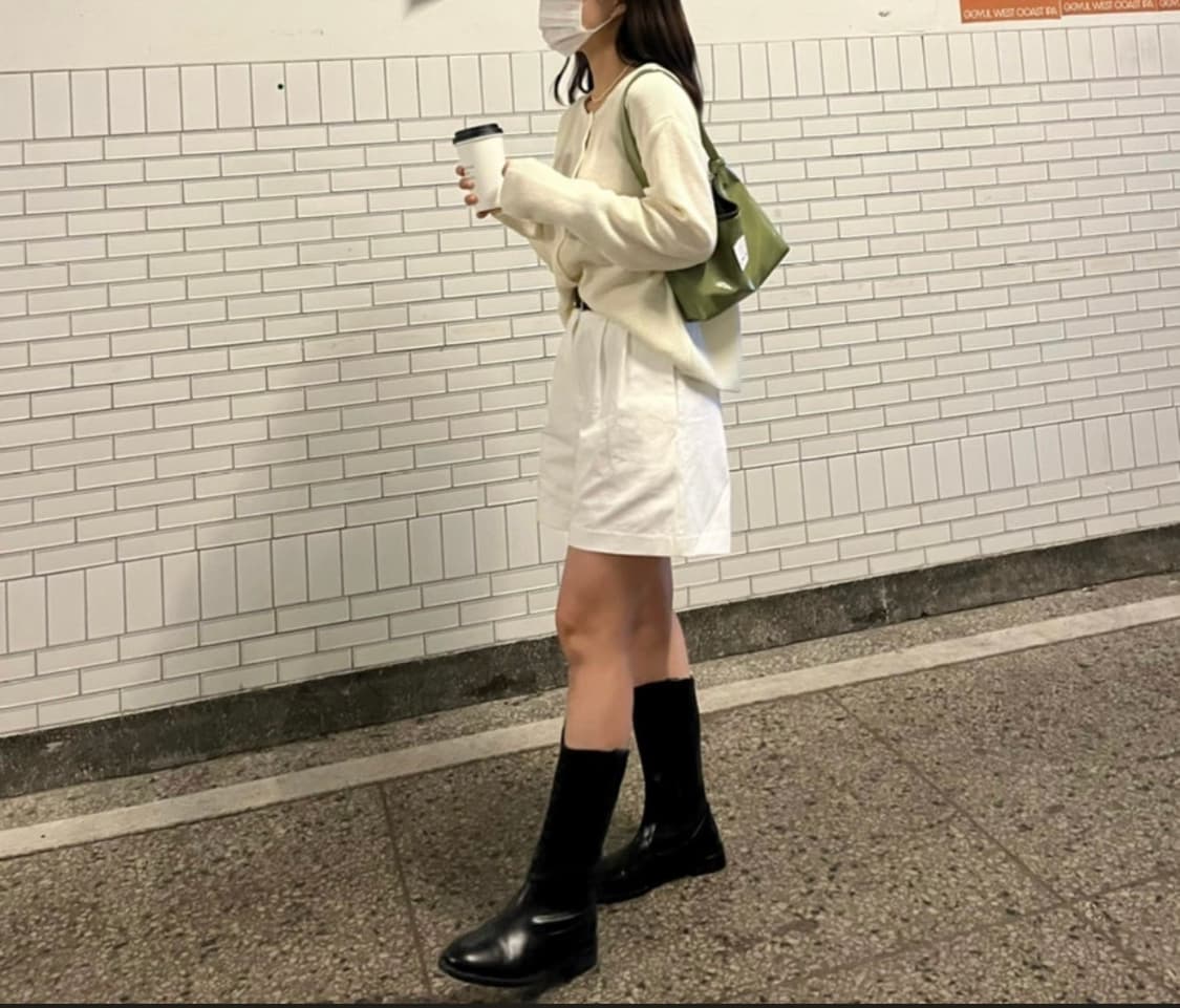 새것급/이미스 단종 호보백 올리브카키 그린 말차라떼 숄더백 녹차아이스크림 상품이미지9