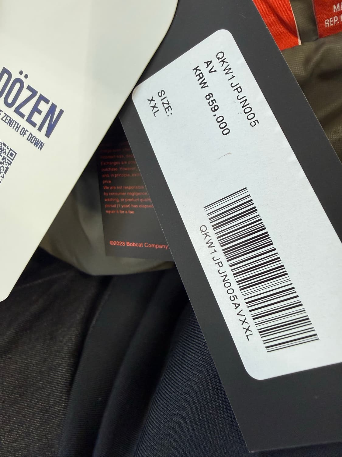 밥캣 다운 패딩 105-110 상품이미지3