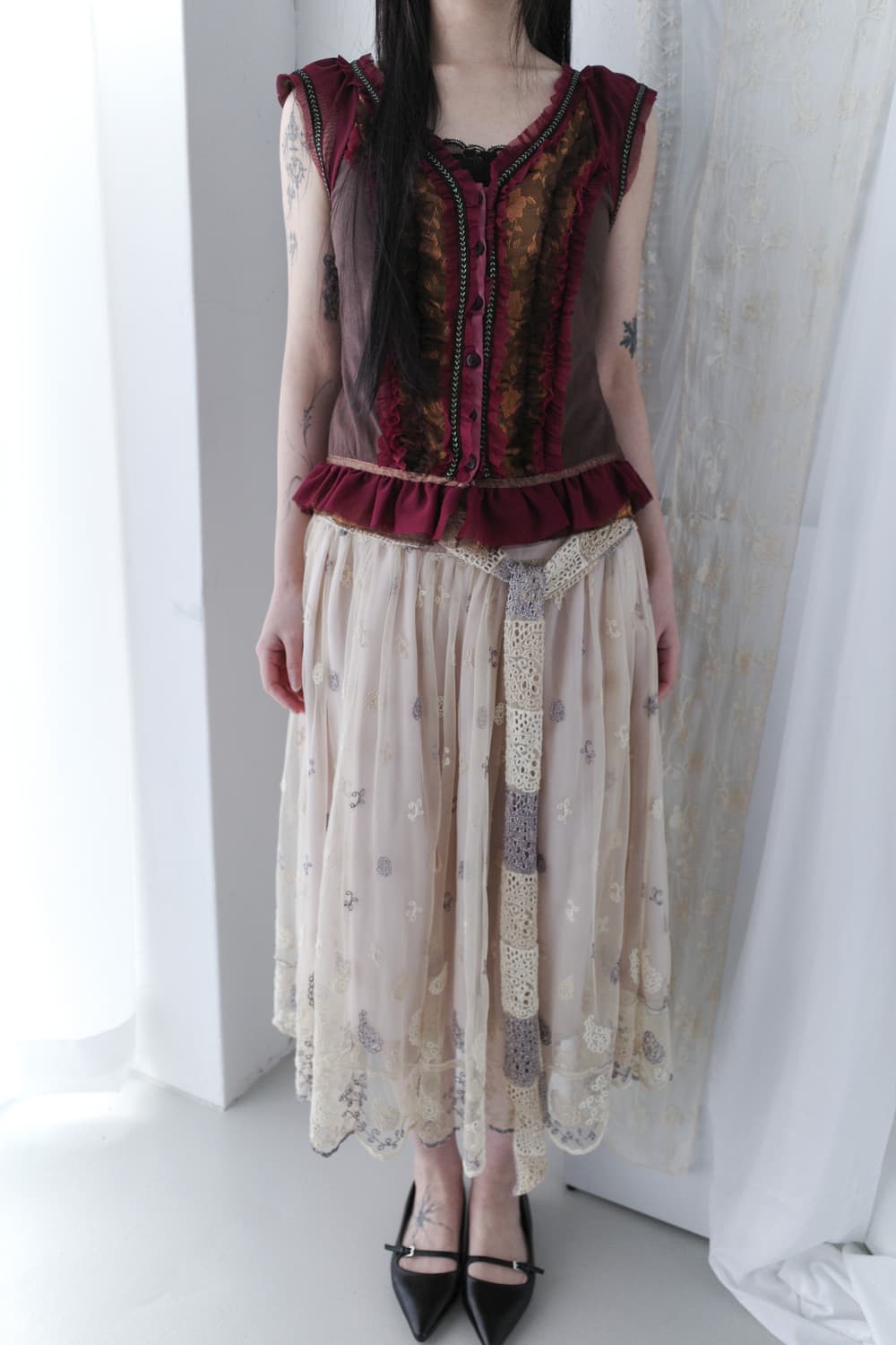 sequin embroidery sha skirt  상품이미지9