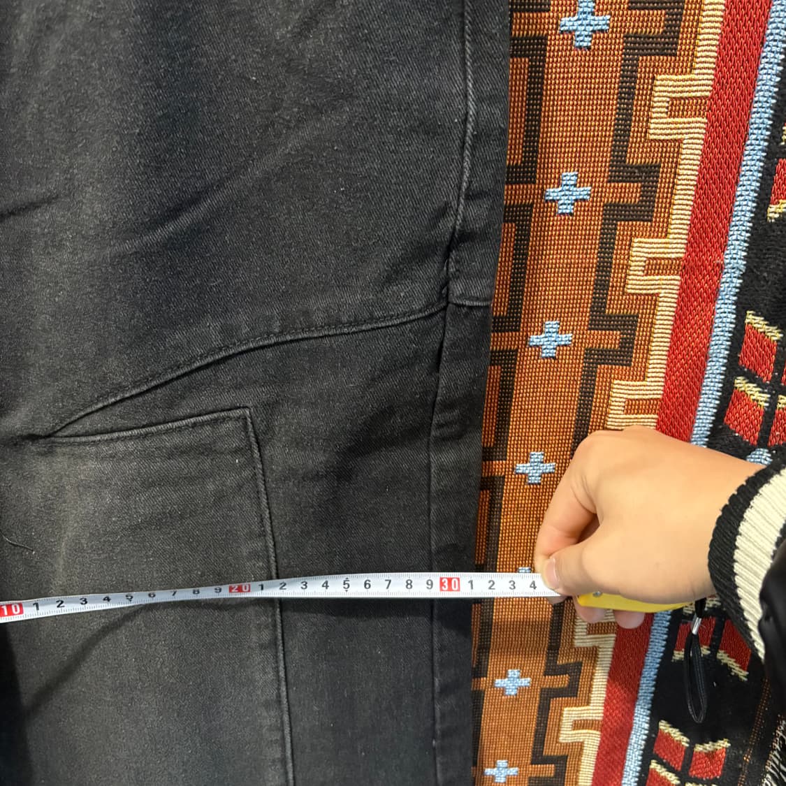 빈티지 백 프린팅 블랙 데님팬츠 상품이미지7