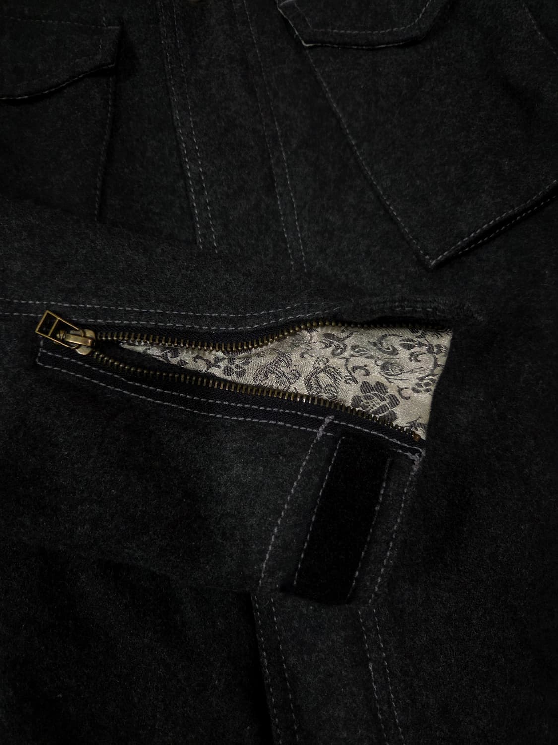 KU JAPAN 차콜 그레이 디테일 울 재킷 상품이미지7