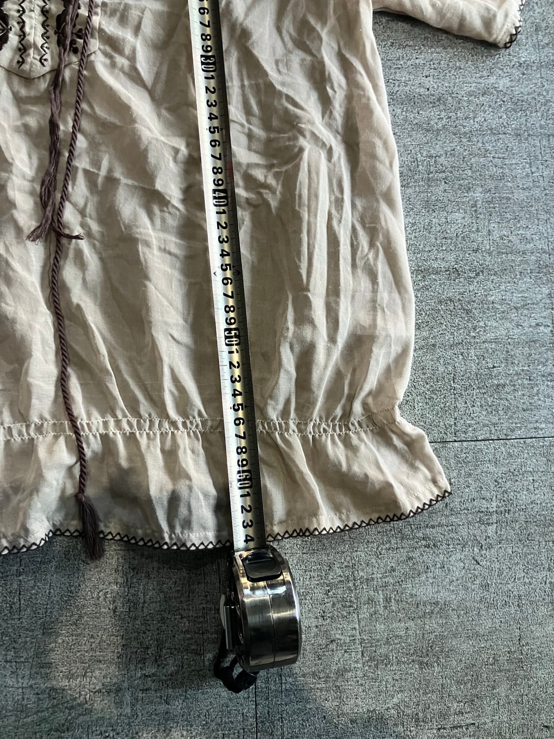 일본빈티지 90ans 하구미모리걸 할메카지 보헤미안 반팔블라우스 상품이미지3