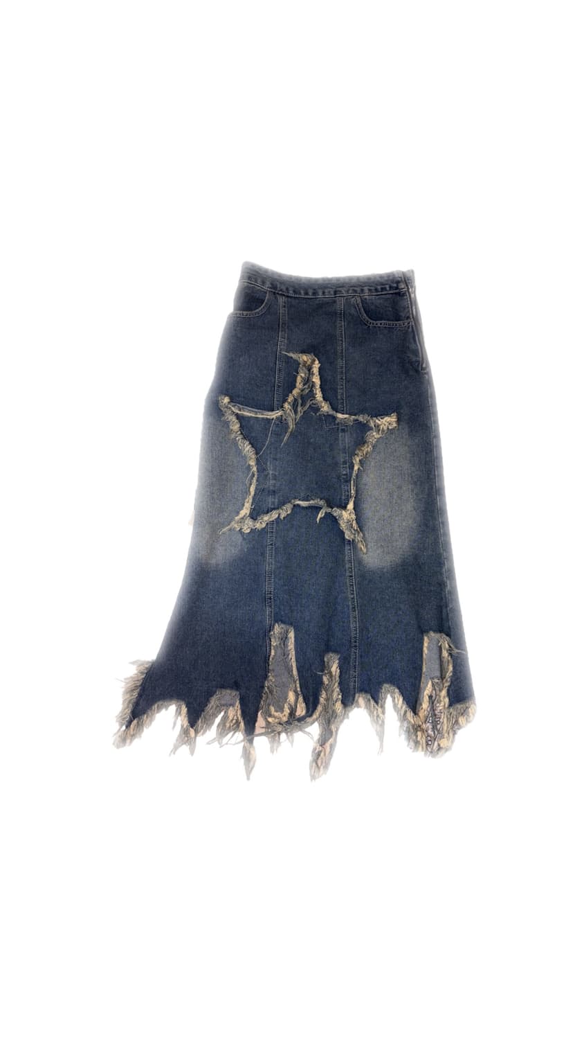 Star Damage Vintage grunge Long Skirt 상품이미지1