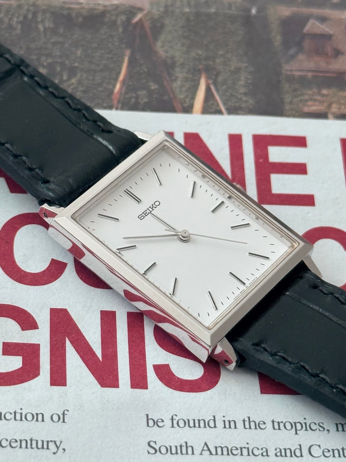 Seiko 세이코 쿼츠 스퀘어 탱크 1990 상품이미지5