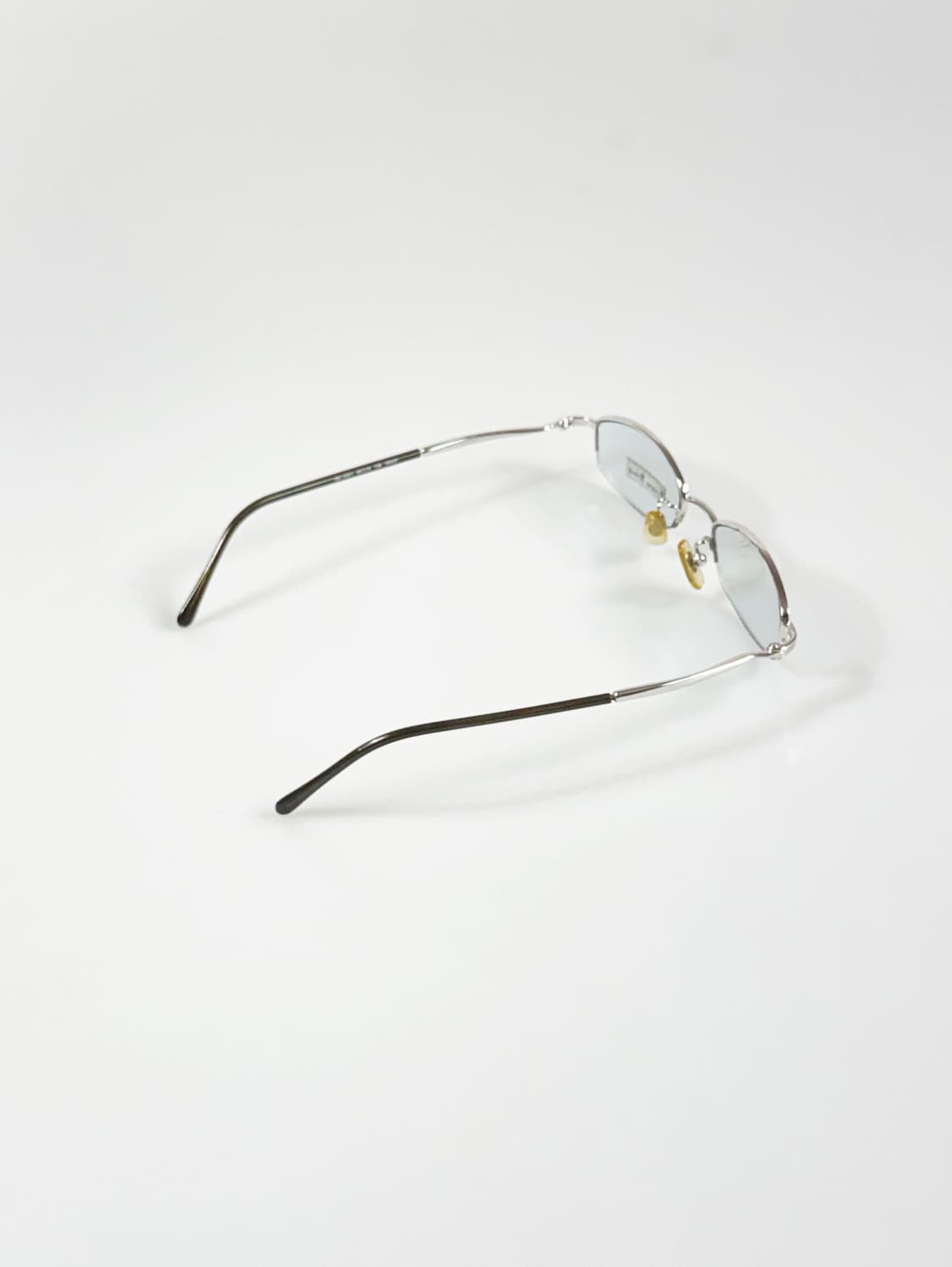 90s PRIVATE BRAND 실버 반무테 스퀘어 빈티지 안경 상품이미지4