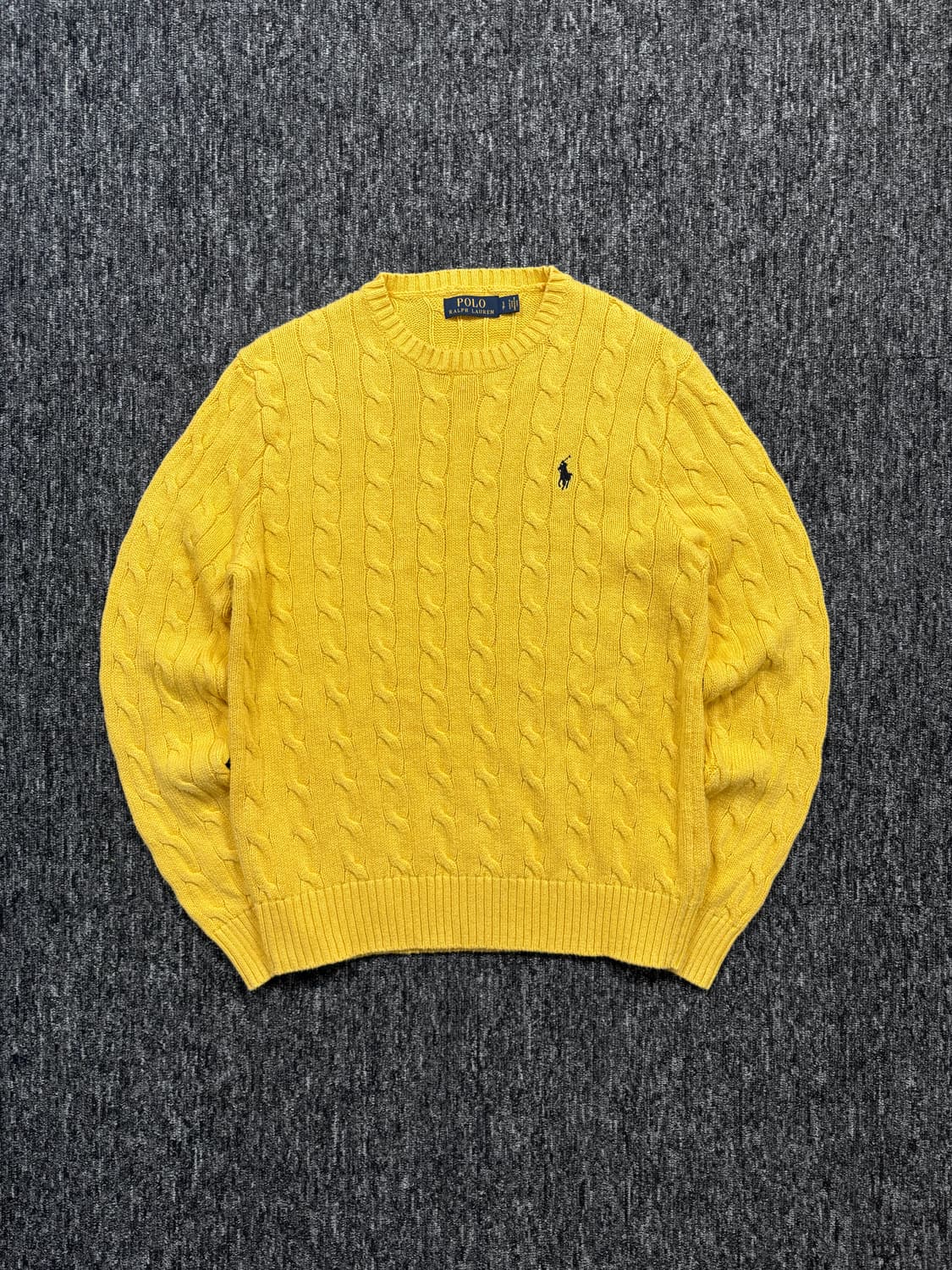 폴로 옐로우 코튼 꽈배기 니트 상품이미지4