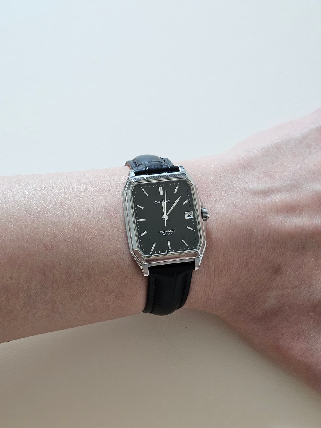 빈티지 오리엔트 스위머 검판 가죽 시계 상품이미지2