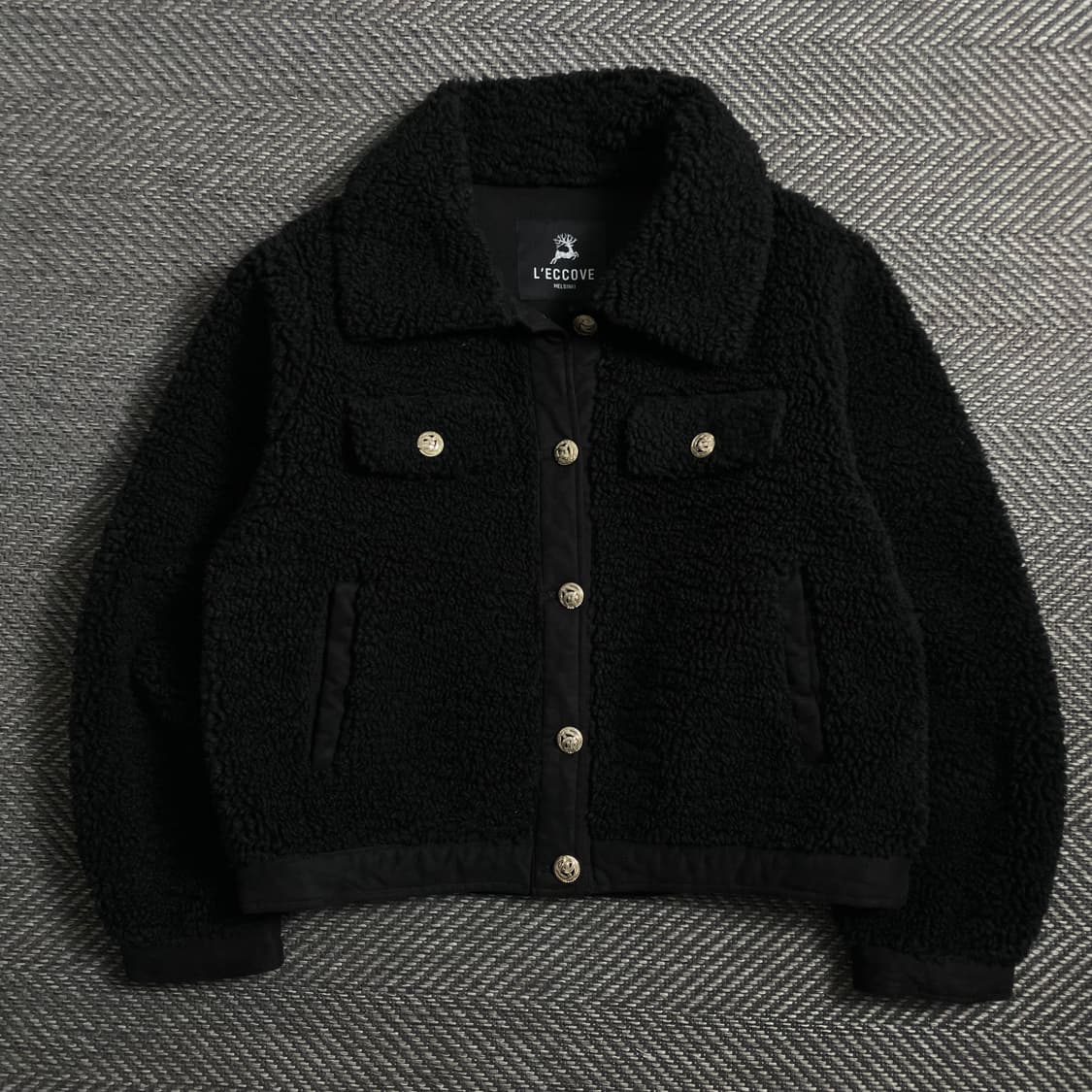 빈티지 우먼스 플리스 자켓 블랙o 4330 상품이미지1