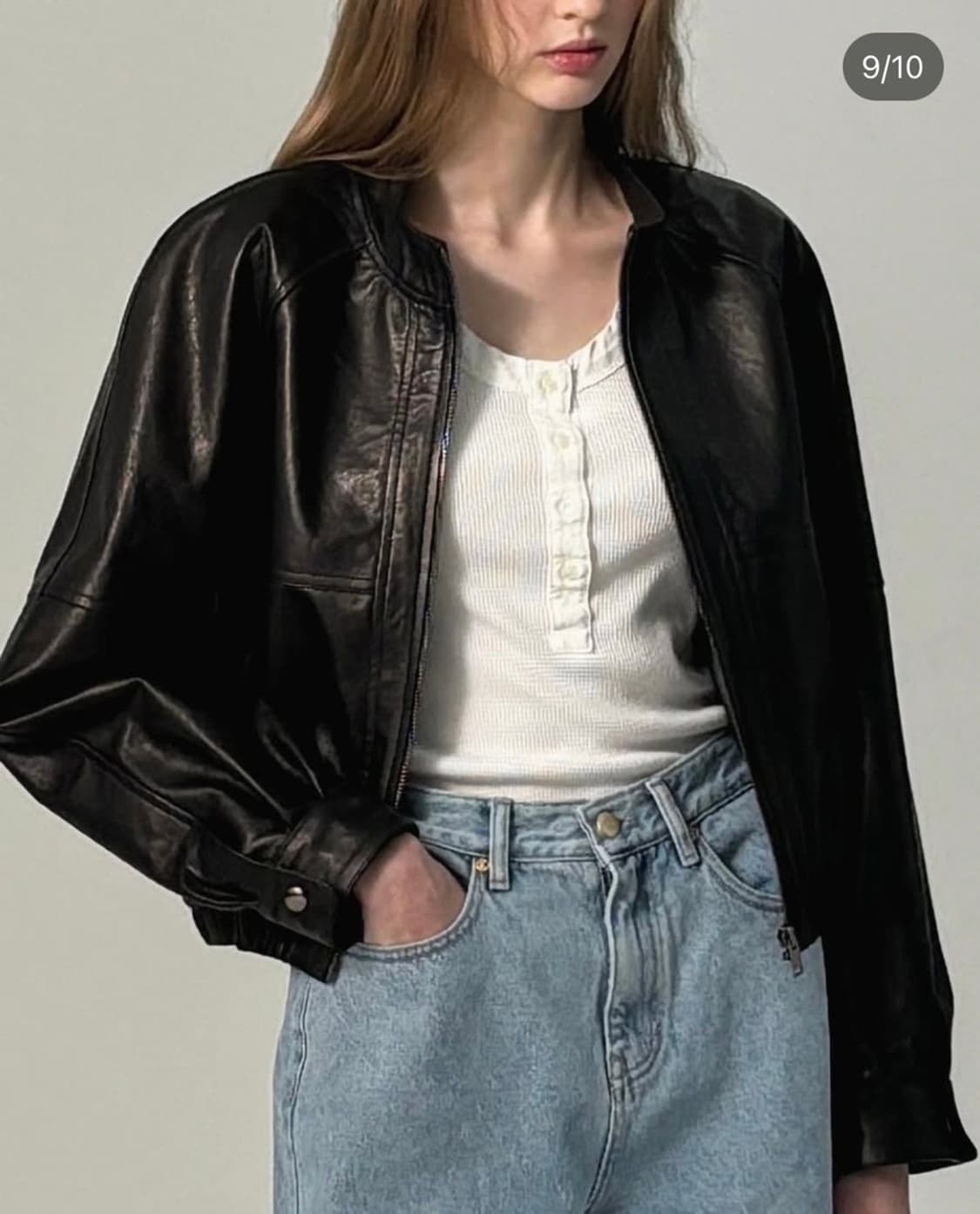 더바넷 레더 블루종 블랙 새상품 상품이미지2