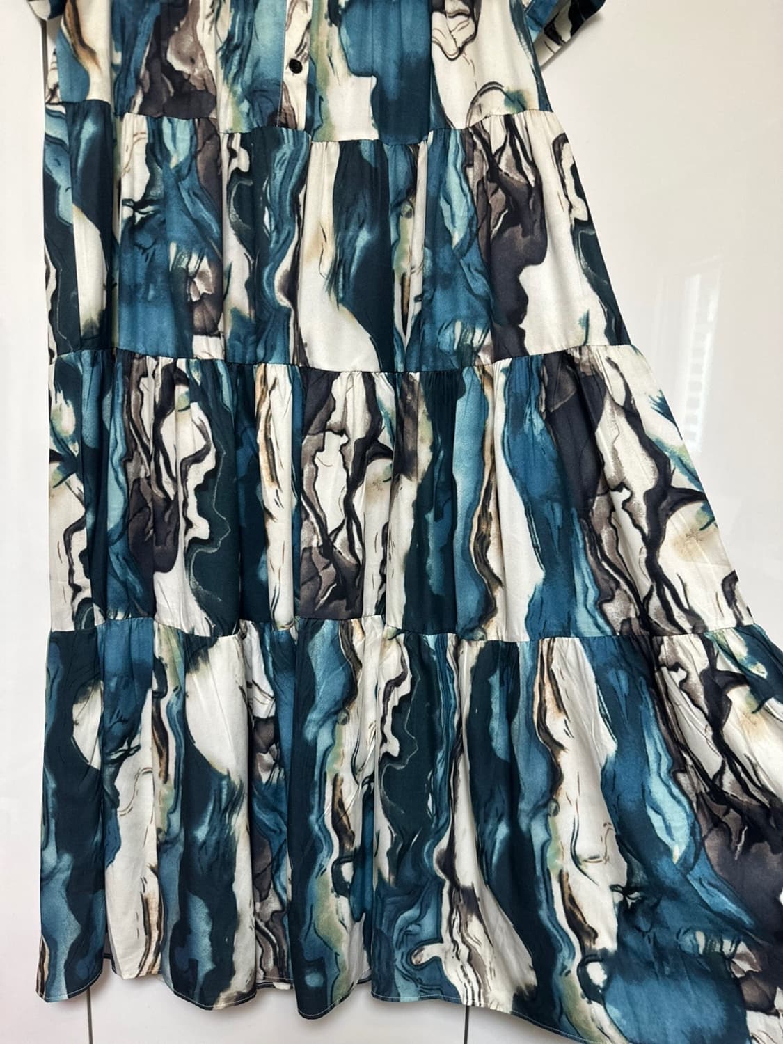 패턴 반팔 롱 원피스 상품이미지6