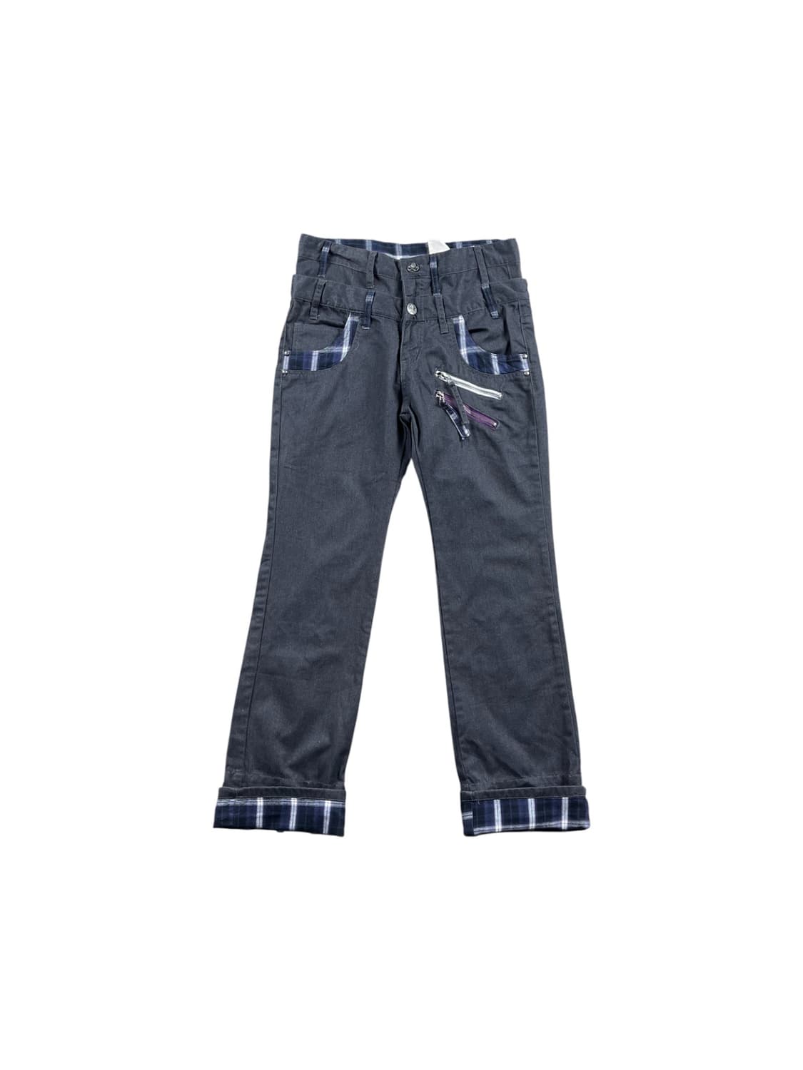 Vintage 더블 웨이스트 코튼 팬츠  상품이미지1