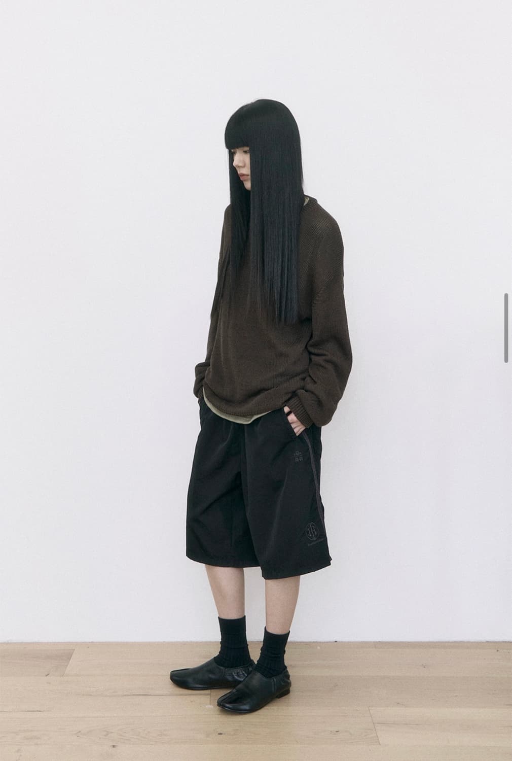 [2] 폴리테루 휴먼인덱스 인덱스 나일론 1/2 트랙팬츠 블랙 퍼플 상품이미지4