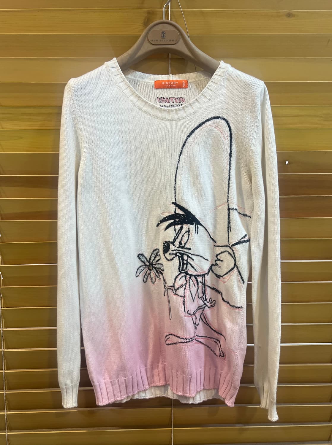 히스토리 아이스버그 여성 아이보리핑크 골프니트 라운드니트 상품이미지2