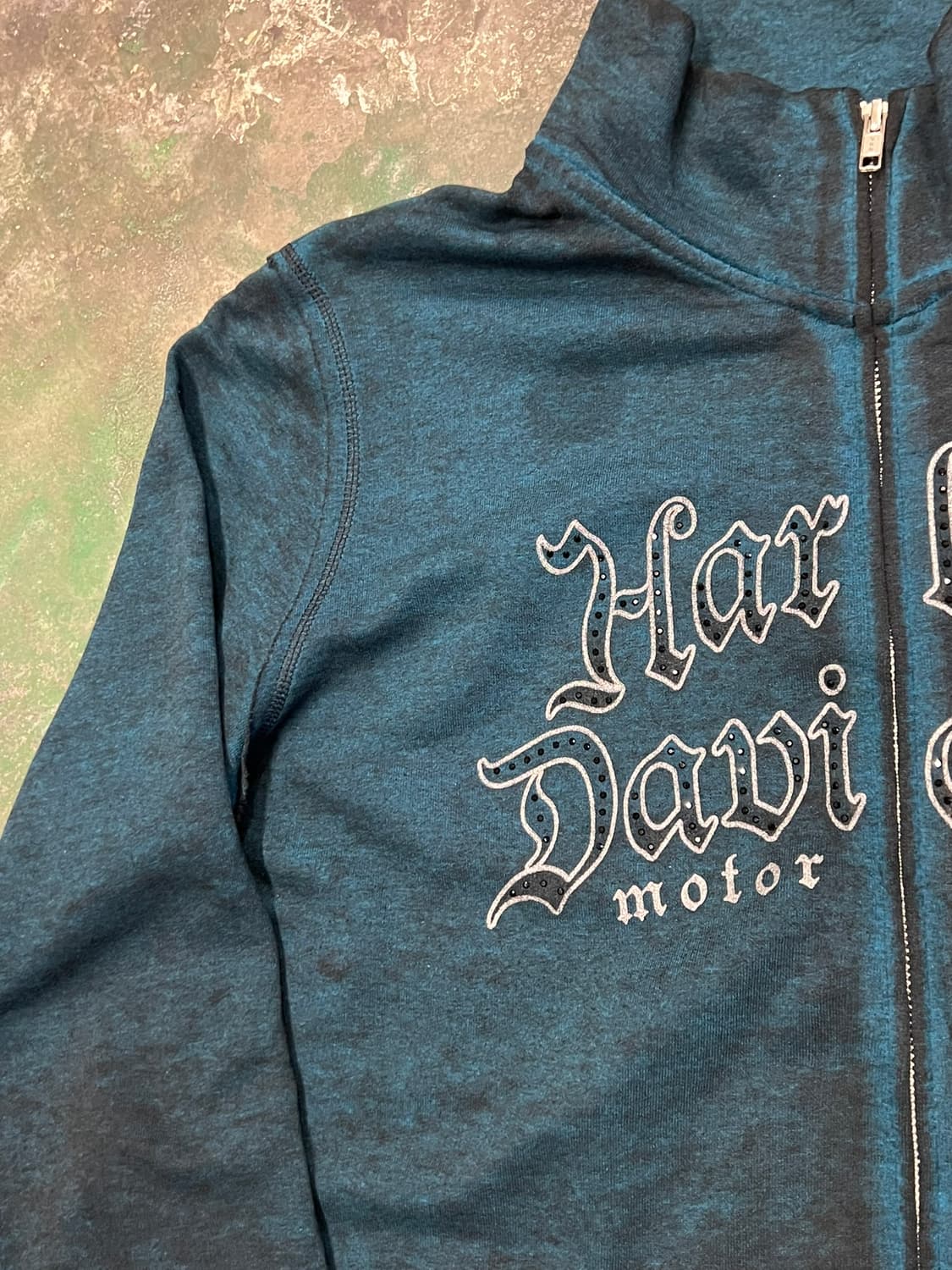 [L] 할리데이비슨 집업 스웻셔츠 맨투맨 백프린트 레터링 빈티지 져지 상품이미지4